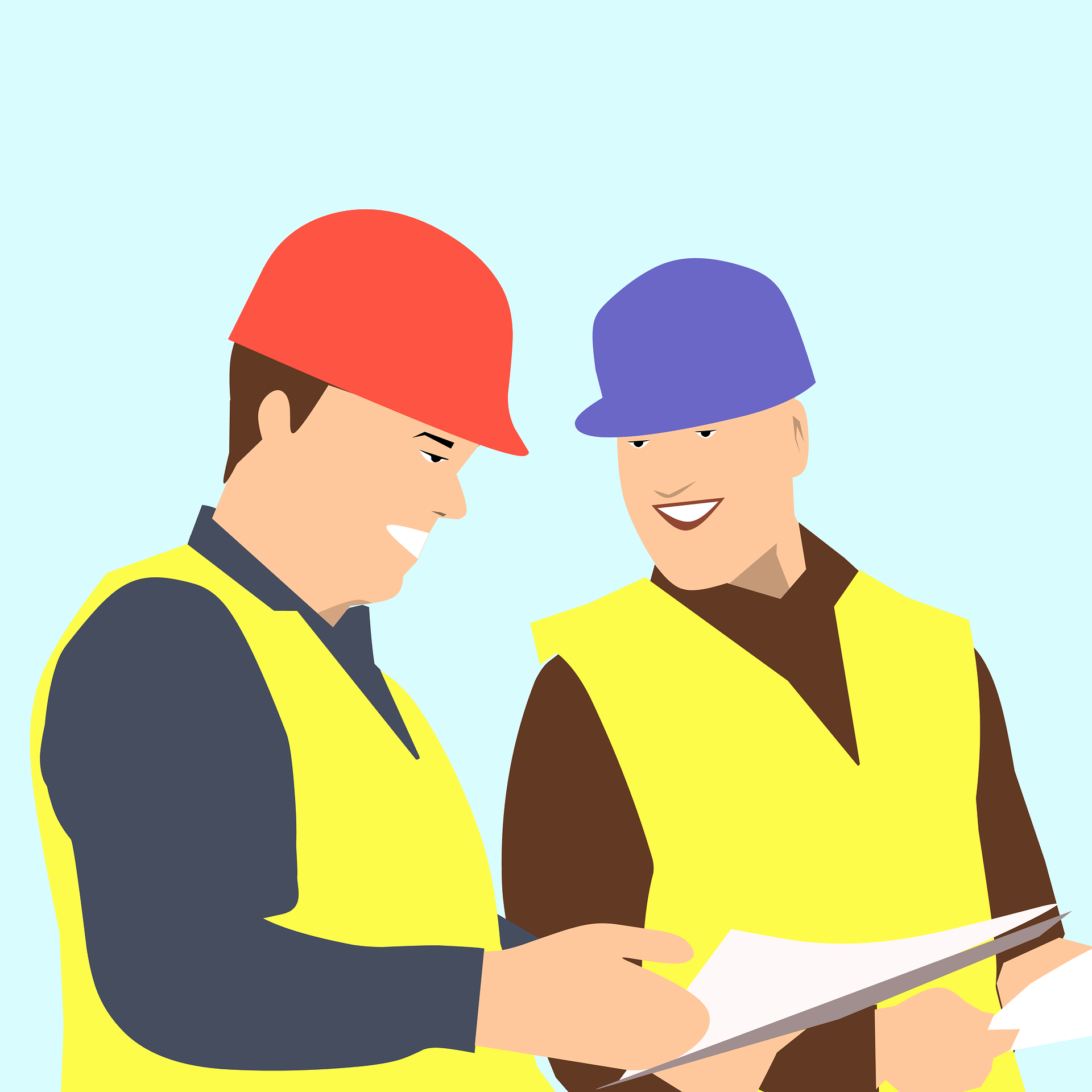 Bedeutung der Abnahme im Baurecht Bauabnahme Bauarbeiter Haus Baustelle Protokoll Kontrolle Abnahme